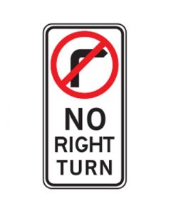 No Right Turn Sign (NSW) Class 1 Aluminium 600mm x 1200mm