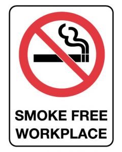Prohibition Sign - Smoke Free Workplace 600 x 450 mm Poly