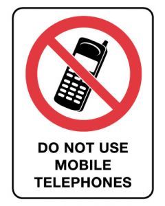 Prohibition Sign - Do Not Use Mobile 300 x 450 mm Poly