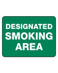 Prohibition Sign - Designated Smoking Area 600 x 450 mm Poly