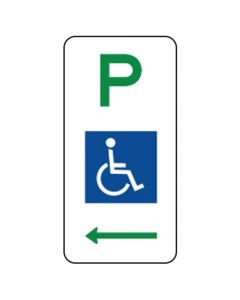 DISABLED PARKING SIGN WITH LEFT ARROW 