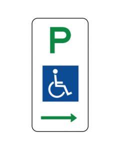 DISABLED PARKING SIGN WITH RIGHT ARROW 