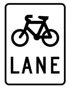 Regulatory Sign Bicycle Lane 800 x 600mm