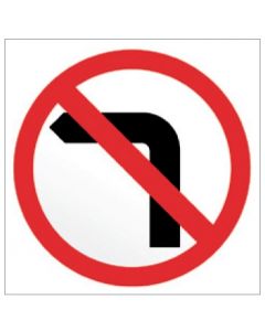 No Left Turn Sign 600 x 600mm