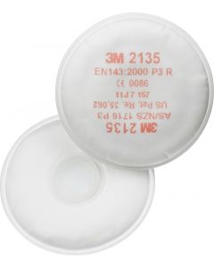3M 2135 Particulate Filter, P2 P3, Dust Mist Fumes Asbestos, 2 pack