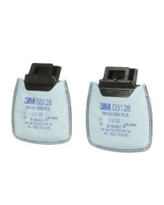 3M Secure Click Particulate Filter P2 with Organic Vapour Acid Gas, 1 Pair