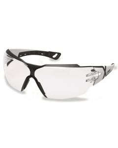 UVEX PHEOS CX2 Safety Glasses - Clear Lens, White / Black Frame