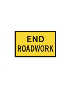 End Roadwork 900 x 600mm traffic sign