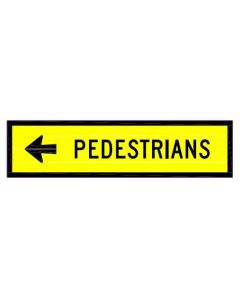 Pedestrians Left Road Sign Class 1 / Corflute 1200 x 300mm