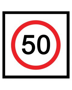 50 km 600 x 600mm aluminium Road Safety Signage