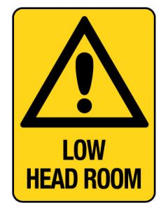 Warning Sign - Low Head Room 300 x 450 mm Poly