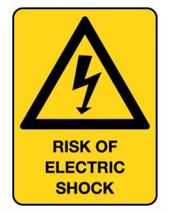 Warning Sign - Risk Of Electric Shock 600 x 450 mm Poly