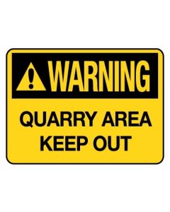 Warning Sign - Warning Quarry Area Keep 600 x 450 mm Corflute