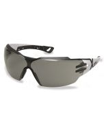UVEX PHEOS CX2 Safety Glasses - Grey Lens, White / Grey Frame