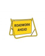 Roadwork Ahead (T1-1B) Swing Stand Sign and Frame