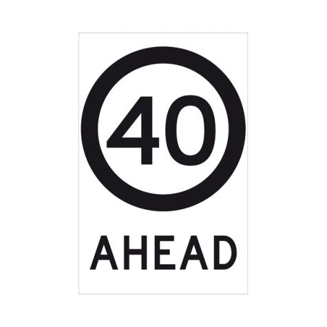 40Km/h Ahead Corflute Class 1 600 x 925mm | Jaybro