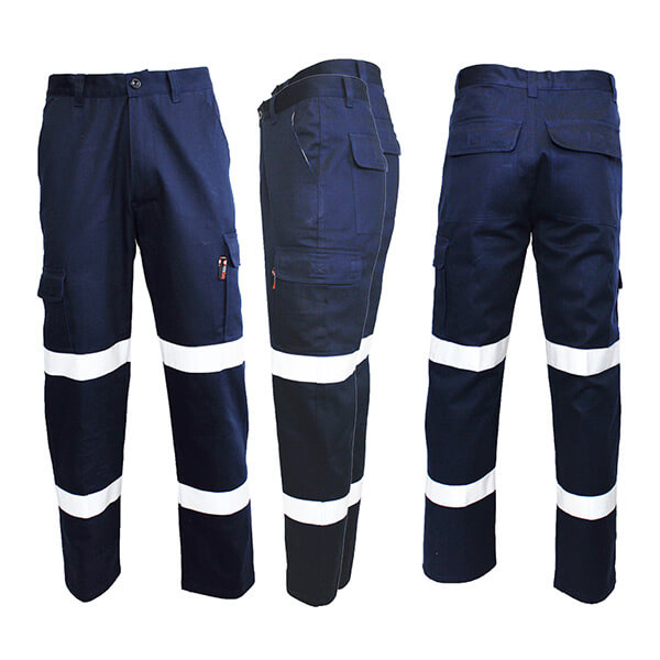 Navy Taped Cargo Drill Trousers - 92R