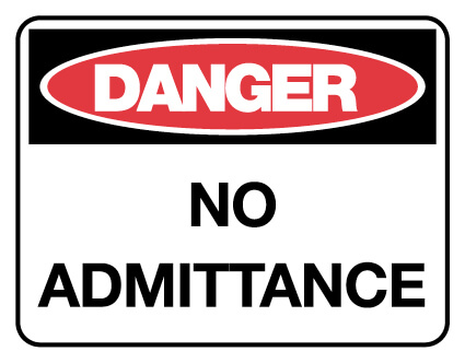 Danger Sign - Danger No Admittance 225 x 300mm Poly