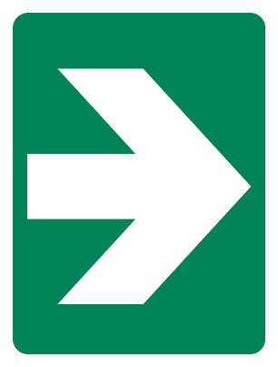 First Aid Emergency Sign - Arrow 600 x 450 mm Poly