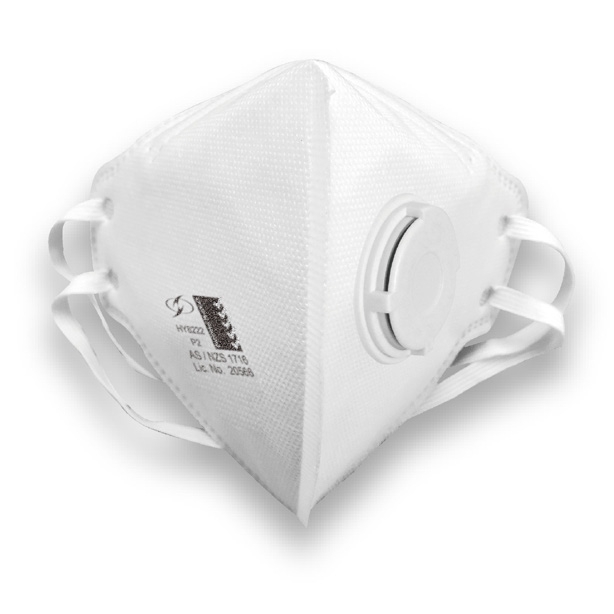 P2 Flat Fold Respirator Valved 10Pk 