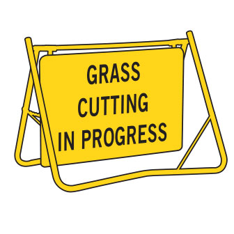grass cutting in progress
