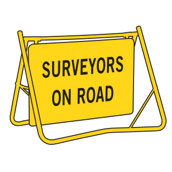 Survetors On Road Swing Stand Sign