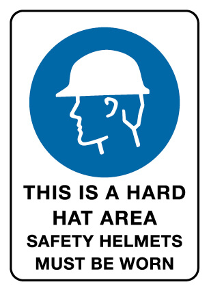 Mandatory Sign - This Is A Hard Hat Area 600 x 450 mm Poly