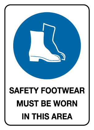 Mandatory Sign - Safety Footwear Must Be Worn In This Area 600 x 450 mm Poly