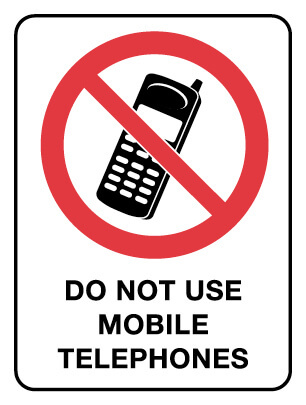 Prohibition Sign - Do Not Use Mobile 300 x 450 mm Poly