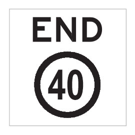 End 40Km/H Class 1 / Corflute 600 x 600mm