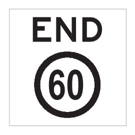 End 60Km/H Class 1 / Corflute 600 x 600mm