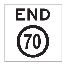 End 70Km/H Class 1 / Corflute 600 x 600mm