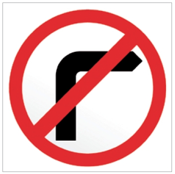 No Right Turn Sign