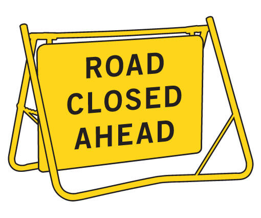 Swing Stand Sign - ROAD CLOSED AHEAD