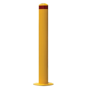 114mm Round Yellow Fixed Surface Mount Bollard