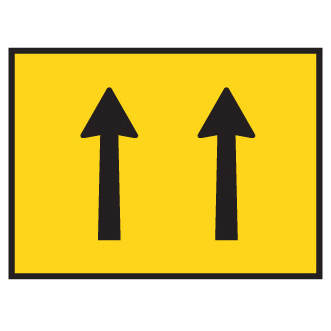 Boxed Edge Road Sign - 2 LANE STATUS