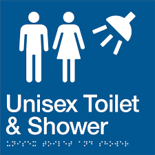 Door Braille Sign - Unisex Toilet (Blue)