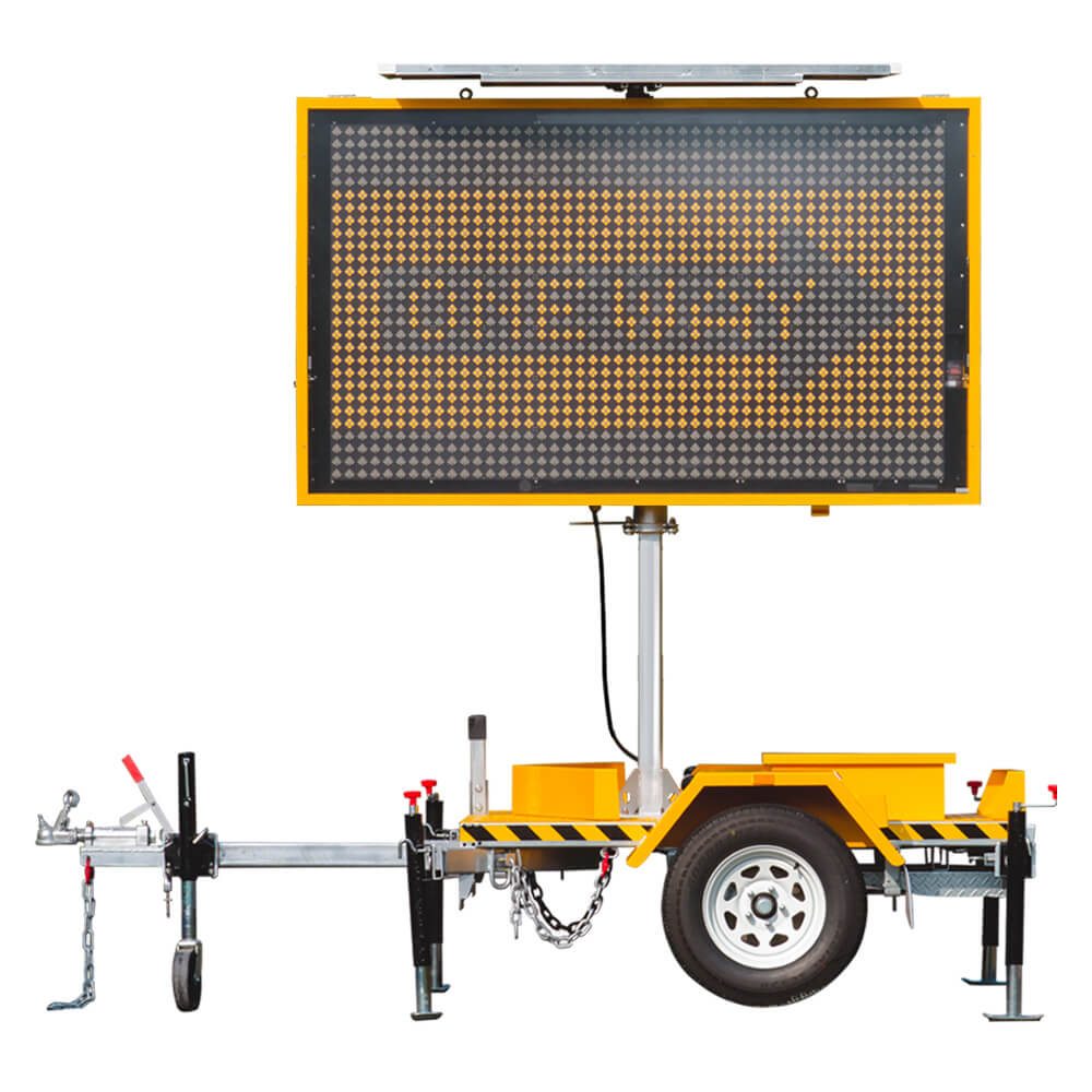 VMS Trailer Sign | Amber Class C Variable Message Signs side view