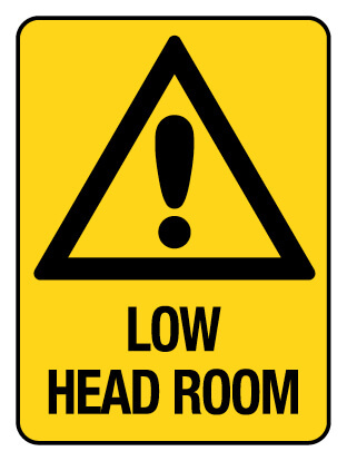 Warning Sign - Low Head Room 300 x 450 mm Poly