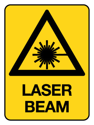 Warning Sign - Laser Beam 600 x 450 mm Poly