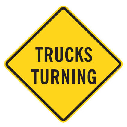 Warning Sign - TRUCKS TURNING