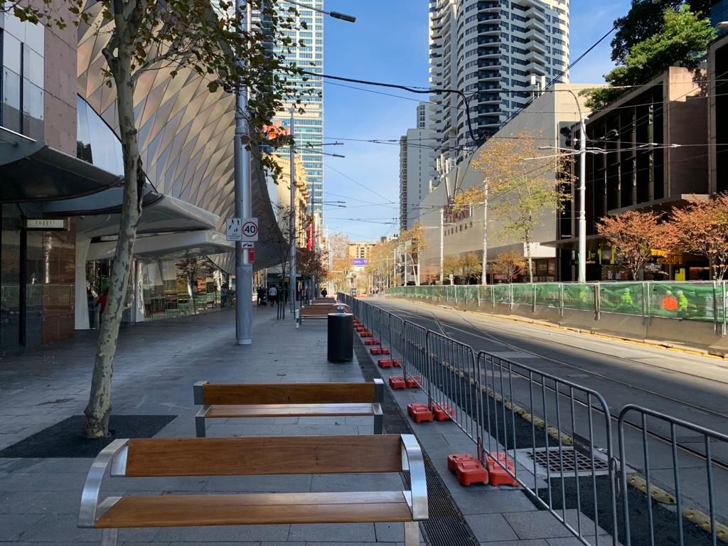 Crowd control barriers for Sydney CBD pedestrian zone