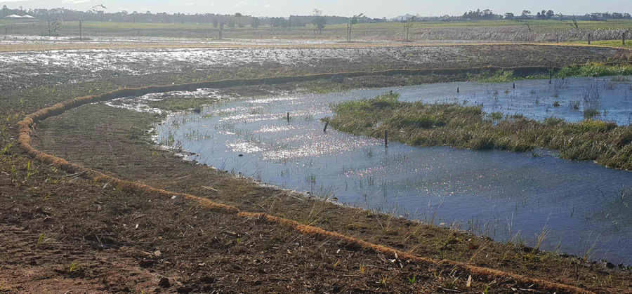 Coir logs protect Wirraway’s natural wetlands