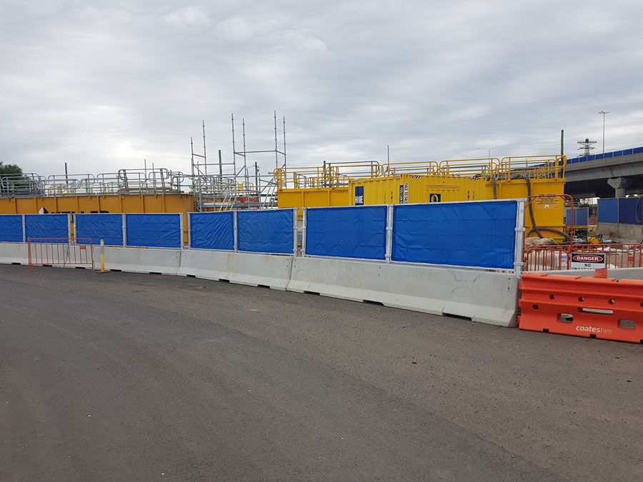Deltabloc Barriers with Anti-Gawk Screens for Melbourne’s West Gate Tunnel Project